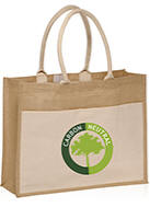 TOT3769 Front Pocket Promotional Jute Tote Bags